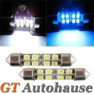 2x 6000k white 39mm festoon 8-smd led lights bulbs 214-2 212-2 578 576 211-2 #22