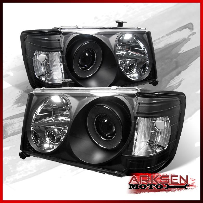 Black 86-93 mercedes benz w124 e-class projector headlights+corner signal lamp