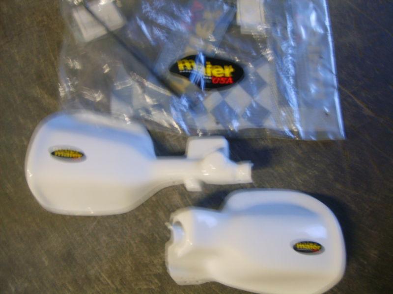 Kawasaki kxf 400 suzuki ltz 400 hand guards white maier new! arctic cat dvx 400