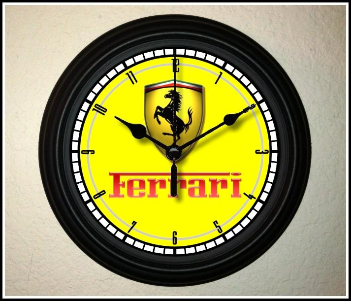 Ferrari logo wall clock =fast shipping =colorful