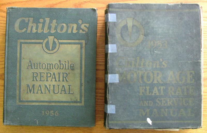 1953 & 1956 vintage chilton's automobile parts & repair manuals car