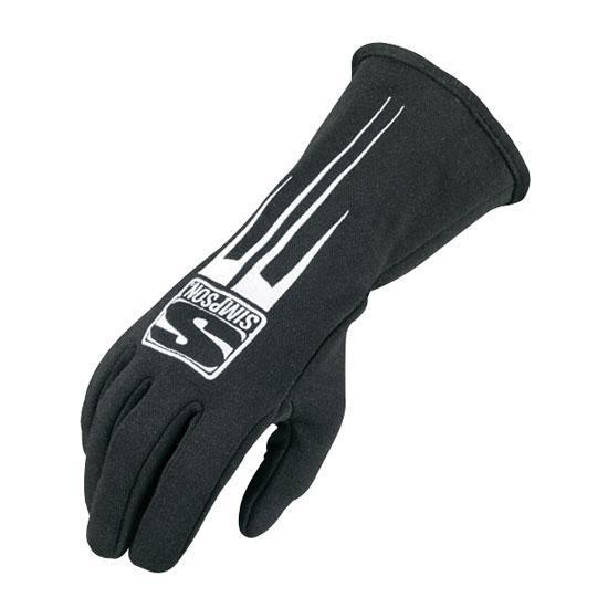 New simpson predator racing gloves sfi 3.3/5 black medium, nomex, long gauntlet