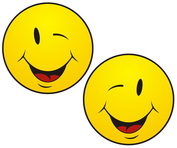 Smiley face wink decal set 4"x4" hippie flirt happy vinyl sticker s3 zu1