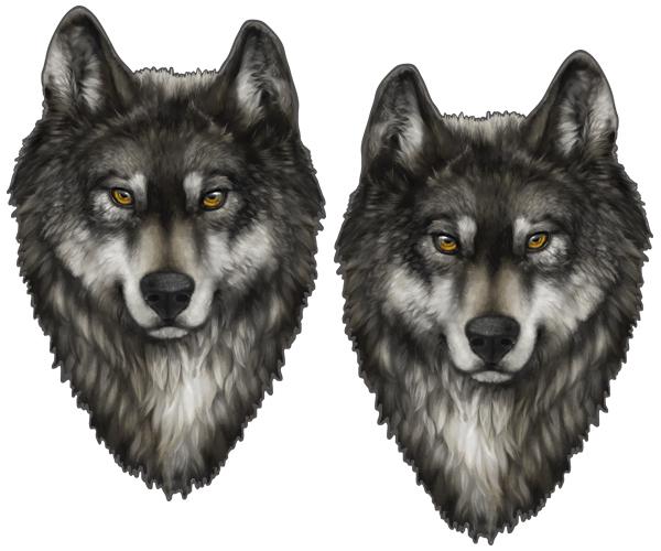 Find Gray Wolf Decal SET 4"x2.5" Lone Wolves Alaska Timber Car Vinyl Sticker W1 ZU1 in Sticker