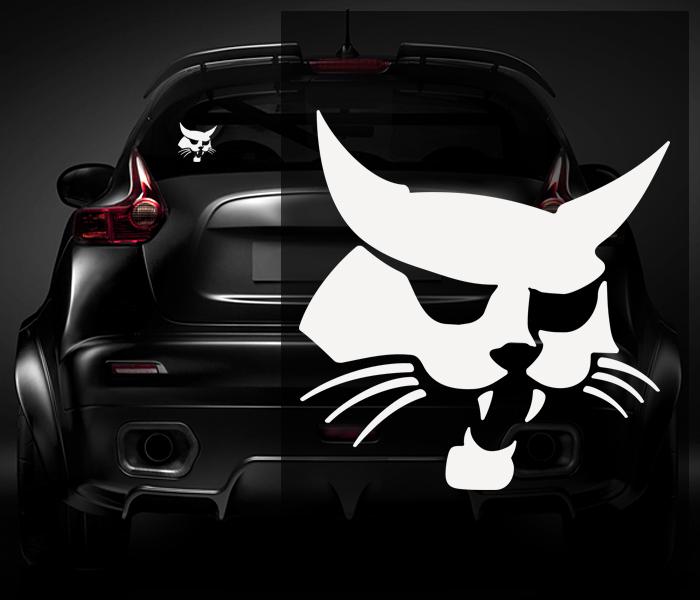 Bobcat decal white 5"x4.8" vinyl truck car window bumper sticker zu1