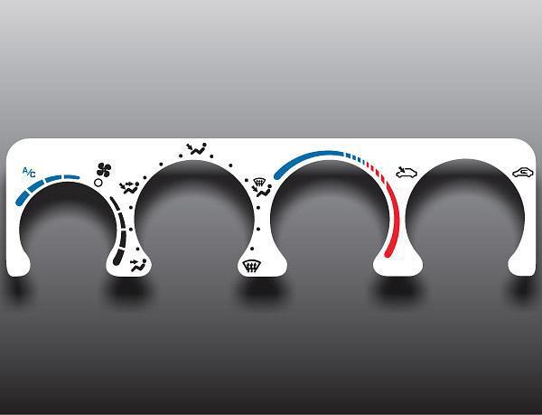 1999-2000 dodge neon white heater control overlay hvac