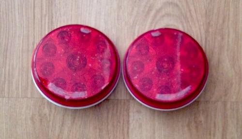 2 new 4" inch round red led trailer truck light stop turn.