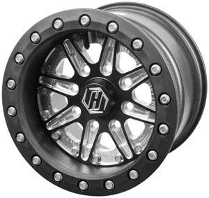 Hiper wheel sidewinder racing 12x7 5+2 offset 4/156 bolt pattern black