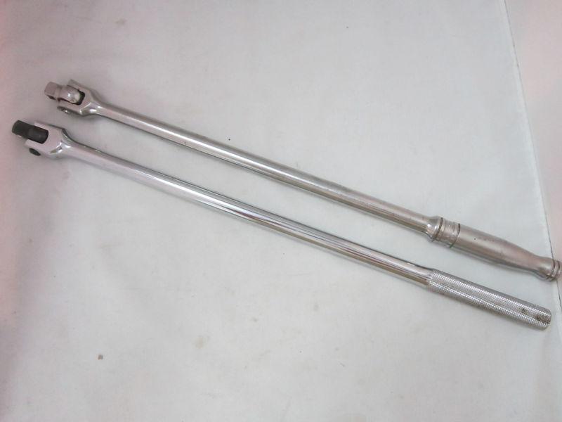 Lot of two 18" breaker bars 1/2" drive snap on sn18a & great neck bb18 used