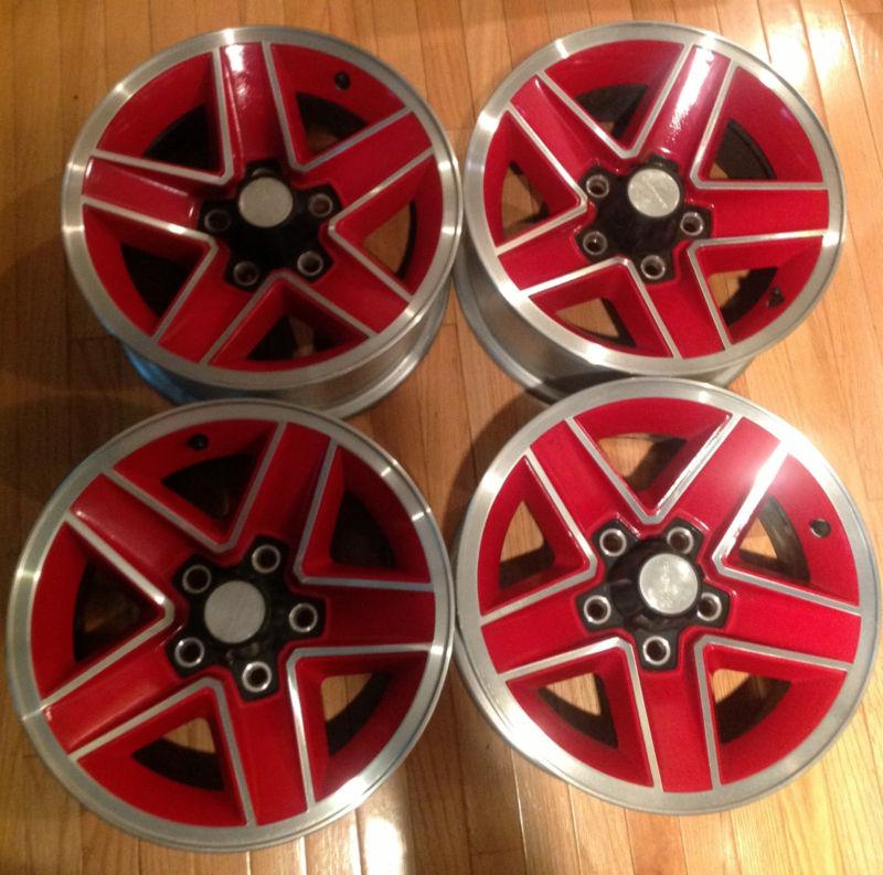 Set of 4 - 3rd gen chevy camaro 15x7 alloy wheels rims 88 89 90 original red