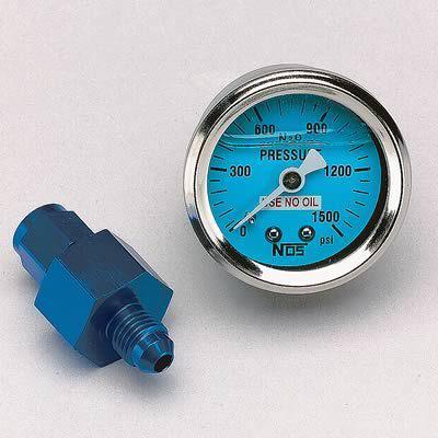Nos nitrous pressure mechanical nitrous pressure gauge 1 1/2" dia blue face
