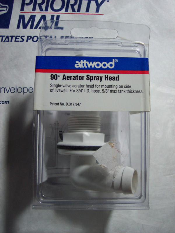 Attwood white plastic 3/4 inch 90 deg boat livewell aerator spray head