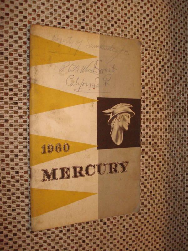 1960 mercury owners manual original glove box nr rare!!