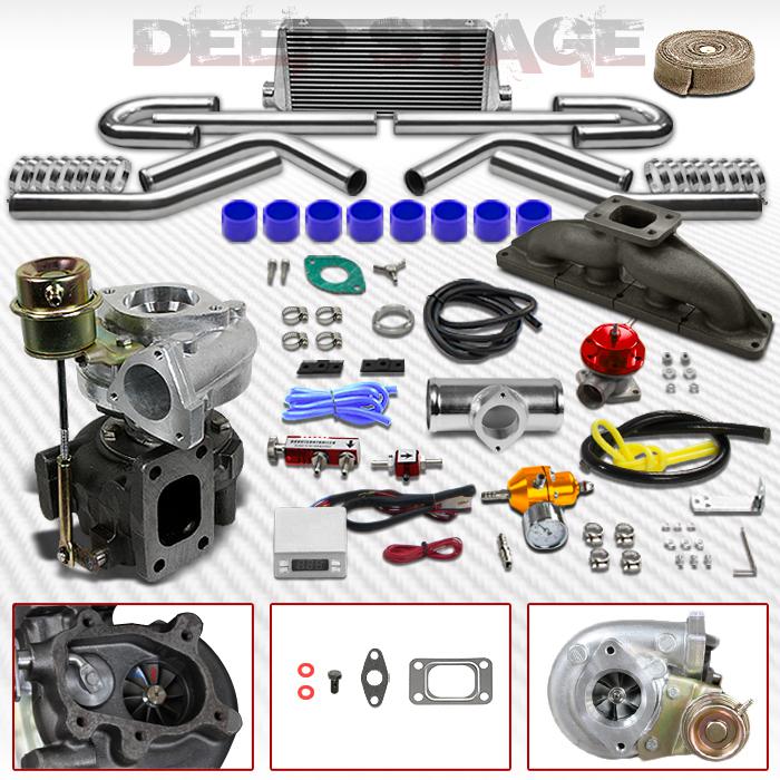 T25/t28 10pc turbo kit w/intercooler+blow off valve+cast manifold a4/passat 1.8l