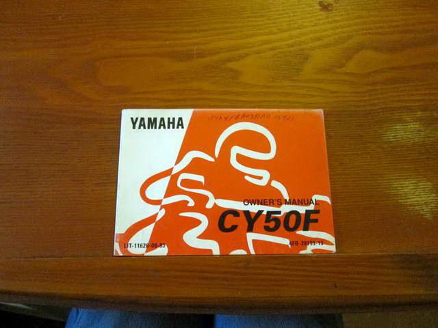 Owner manual yamaha cy50 cy50f 1993 owners manual