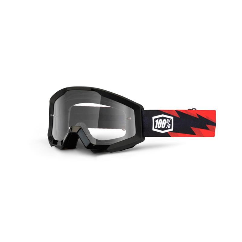 New 100% strata jr adult goggles, slash, with clear lens