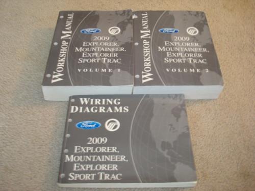 2009 ford explorer/sport trac/mercury mountaineer service shop repair manual set