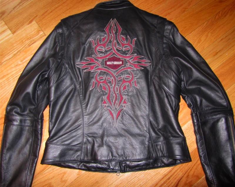 Womans harley davidson genuine leather jacket l exc cond