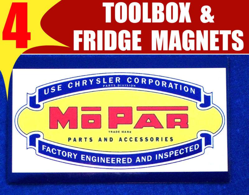4 mopar 1948 - 1953 parts logo toolbox magnet ► 40s chrysler plymouth dodge sign