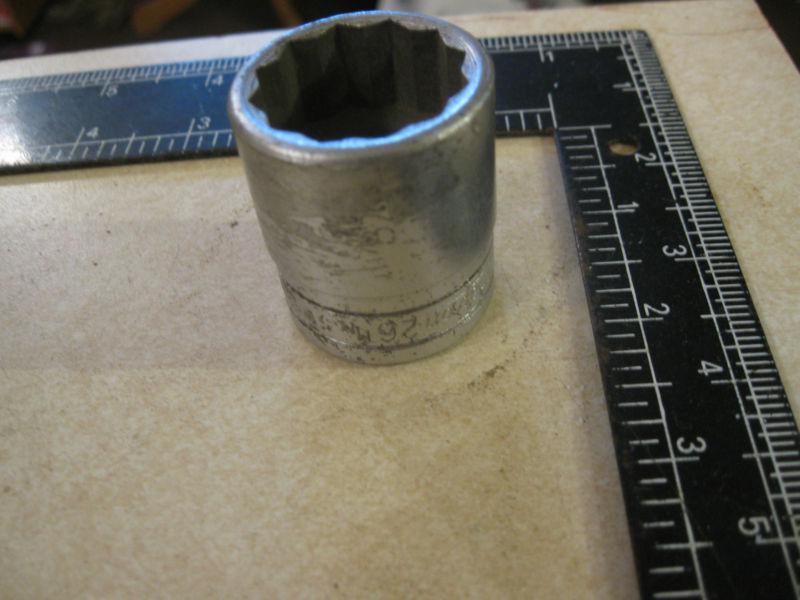 Snap on 1/2 drive chrome shallow 12pt socket 26mm