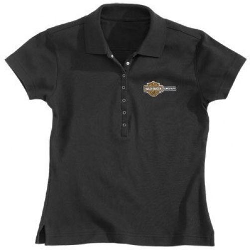 Ladies ford super duty harley davidson antigua small or medium snap polo shirt!