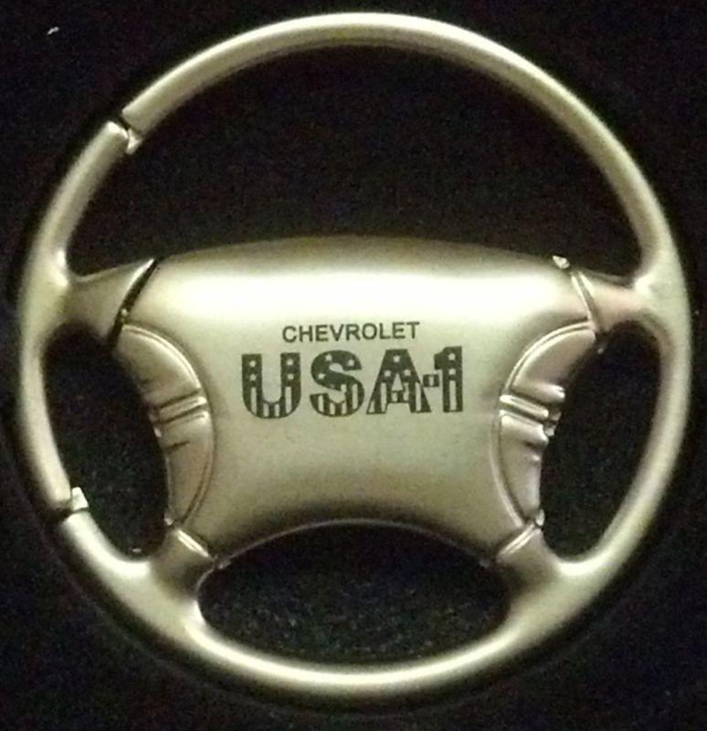 Chevrolet usa-1 steering wheel keychain with stars and stripes