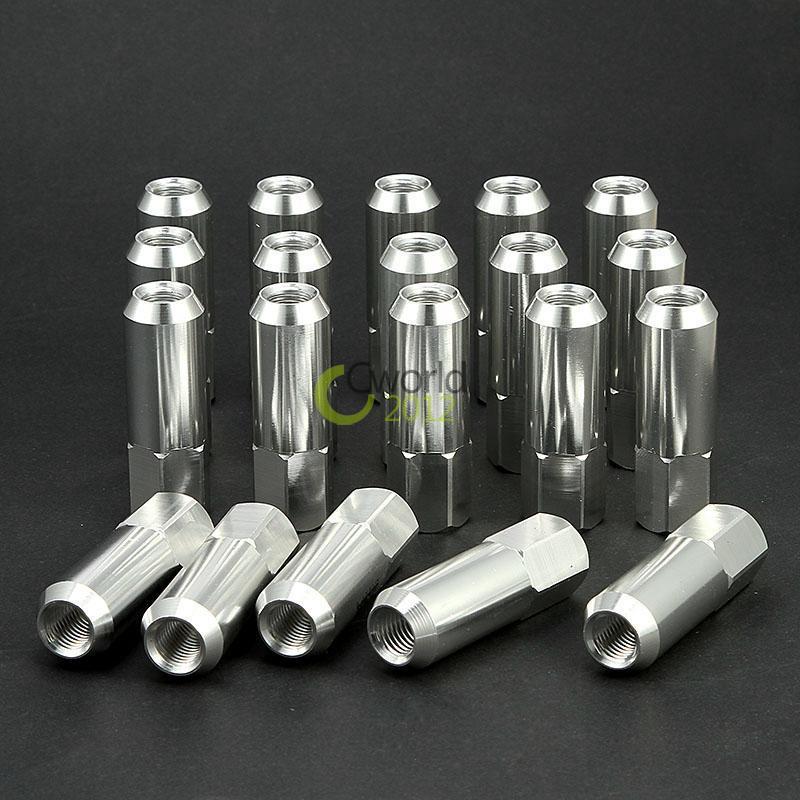 Sell 20PCS SILVER 60MM ALUMINUM EXTENDED TUNER LUG NUTS LUGS FOR WHEELS