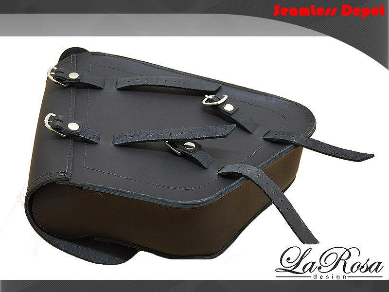 La Rosa Black Harley Softail Chopper Bobber Left & Right Mount Solo Saddlebags, US $159.95, image 3
