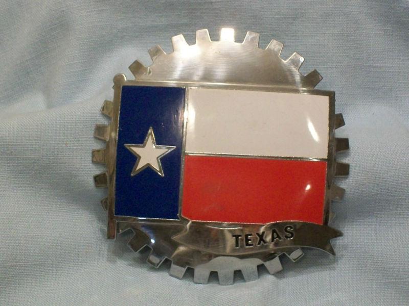 Chrome emblem/plate w/texax flag for your car, bike, home, garage, etc. 
