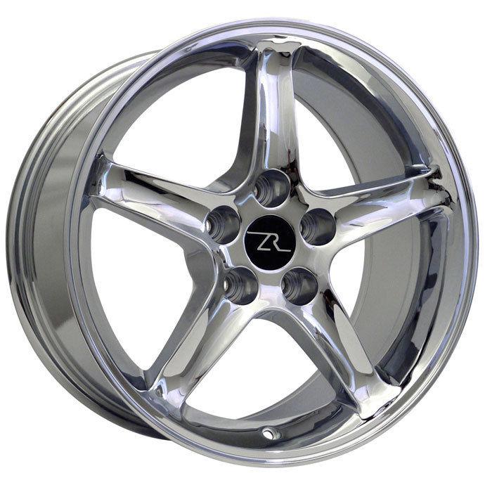 Mustang chrome cobra r wheels 17x9 & 10.5" fits 1994-`04 95r rims