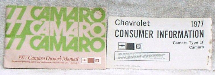 1977 chevrolet camaro owners manual used original