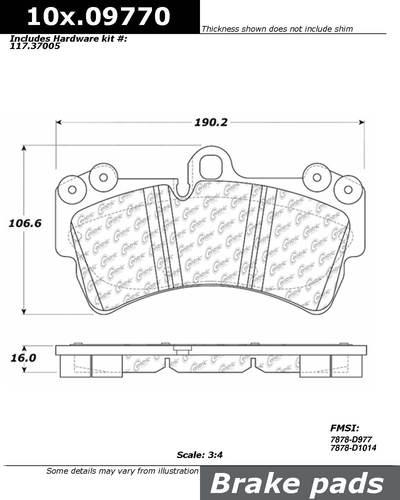 Centric 106.09770 brake pad or shoe, front