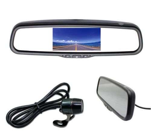 Auto-vox car rear view mirror 5&#034; lcd display 12v av out reverse camera kit new