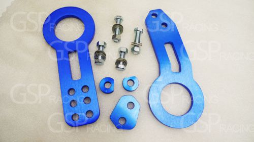 Blue jdm anodized aluminum cnc tow hook front rear universal free ship