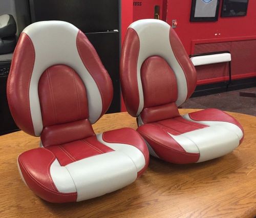 Boat seats tempress dlx centric red / gray replacement seat - (2) pair
