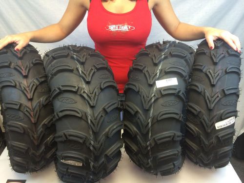 Four itp mudlite at 25" atv utv tires set of 4 25x8-12 front 25x11-10 rear 6 ply