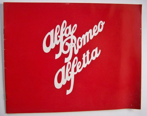 Alfa romeo alfetta dealer brochure literature