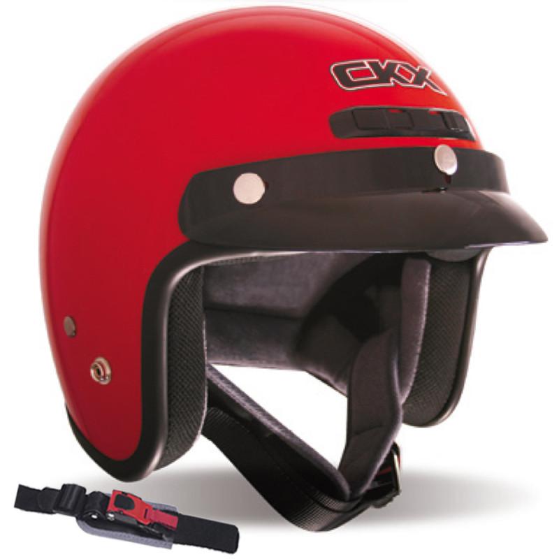 Motorcycle helmet open face scooter red large ckx vg-200 adult proclip new