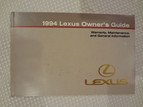 1994 lexus owners guide / manual - warranty maintenance general information