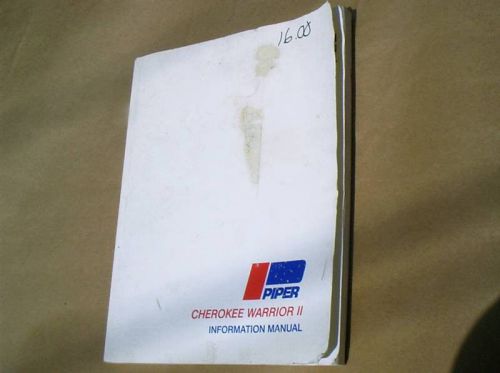 Piper cherokee warrior ii information manual 1976 pa-28-161