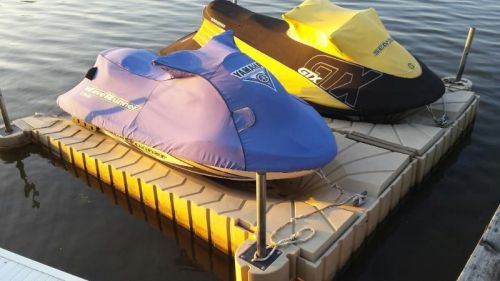 Personal watercraft floating dock system for (2) pwc