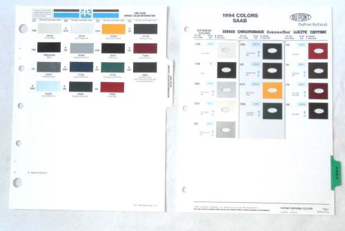 1994 saab ppg and dupont paint chip chart all models original