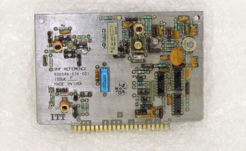 Itt vhf reference card for 3020a radio p/n 600586-536-001 nsn 6625-01-450-6367
