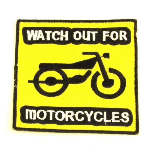 Watch out for motorcycle iron on small badge patch for biker vest sb885