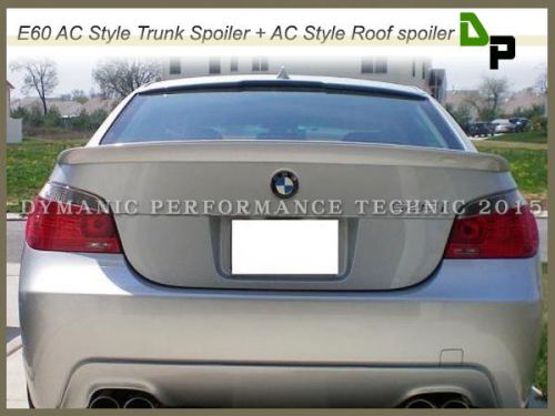#354 silver ac look trunk &amp; roof spoilers for bmw e60 5-series 4dr 2004-2010