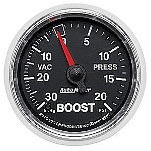 Auto meter 3807 gs series gauge 2-1/16&#034; boost/vacuum (30&#034; hg/20 psi) mechanical