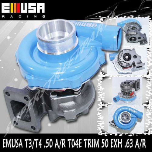 Emusat3/t4 hybrid turbo charger .50 a/r 0.63 a/r blue t3t4 turbocharger