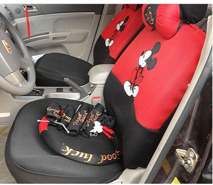 New - Mickey pattern of natural cotton fabrics, stylish car seat cover-18pc, US $65.00, image 3
