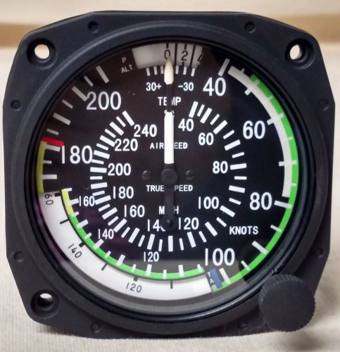 True airspeed indicator 40-210 knots/40-240 mph - lighted