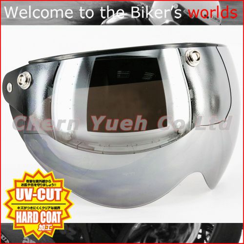 Swing shield visor face mask uv mirror silver chrome lens for half helmet bell